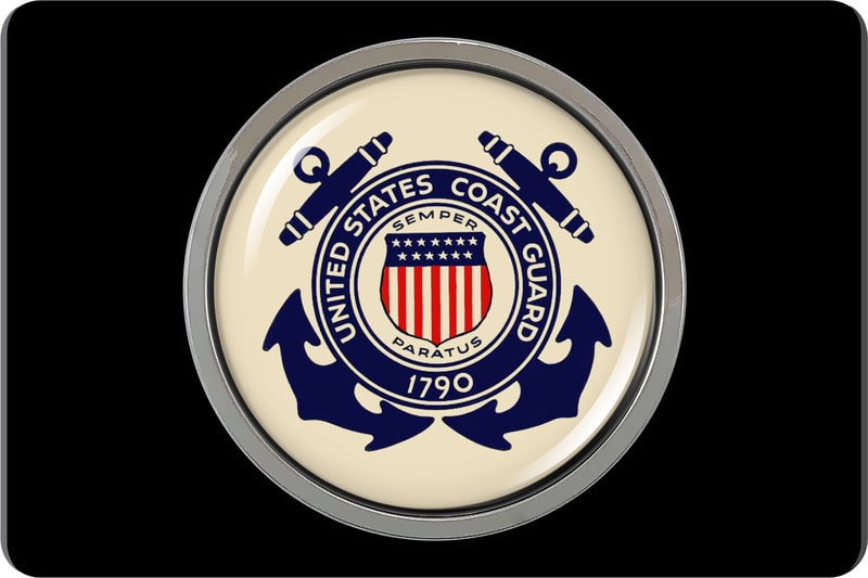 U.S. Coast Guard - Tow Hitch Cover with Chrome Metal Emblem